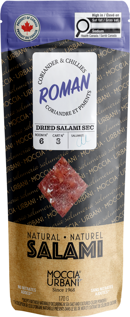 Moccia & Urbani Roman coriander and chillies dried salami, 170g